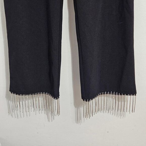 NWT! Acoa Rhinestone Fringe High Rise Black Pants. Size M. - Picture 10 of 10